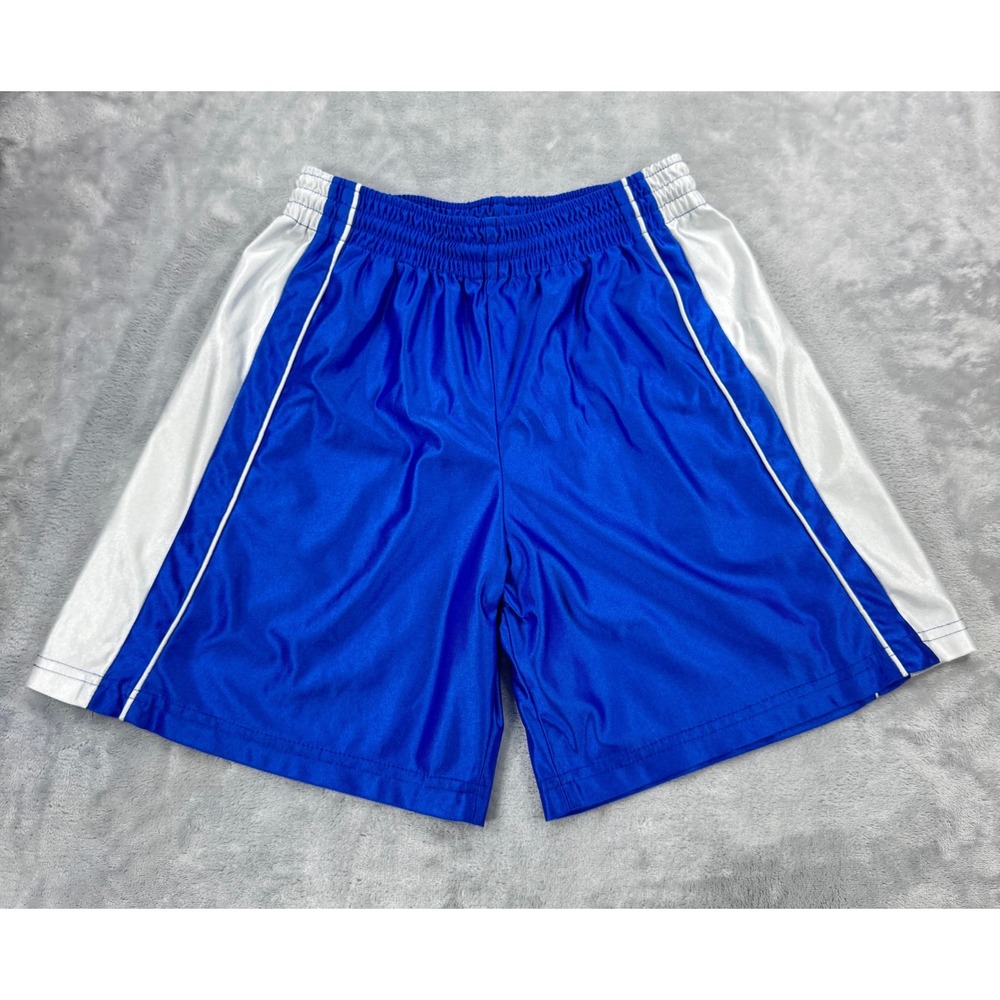 VTG TEAMWORK Athletic Apparel Basketball Dazzle Shorts Mens 28-30 Blue White USA